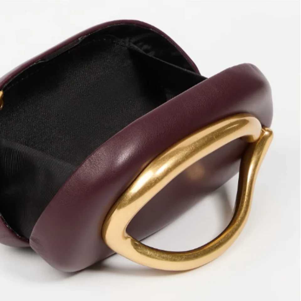 Brown Brass Bag Handle Women Shoulder Snake Chain Messenger Evening Party Box Clutches Small Bride Wedding Summer Handbag Wallet W250602