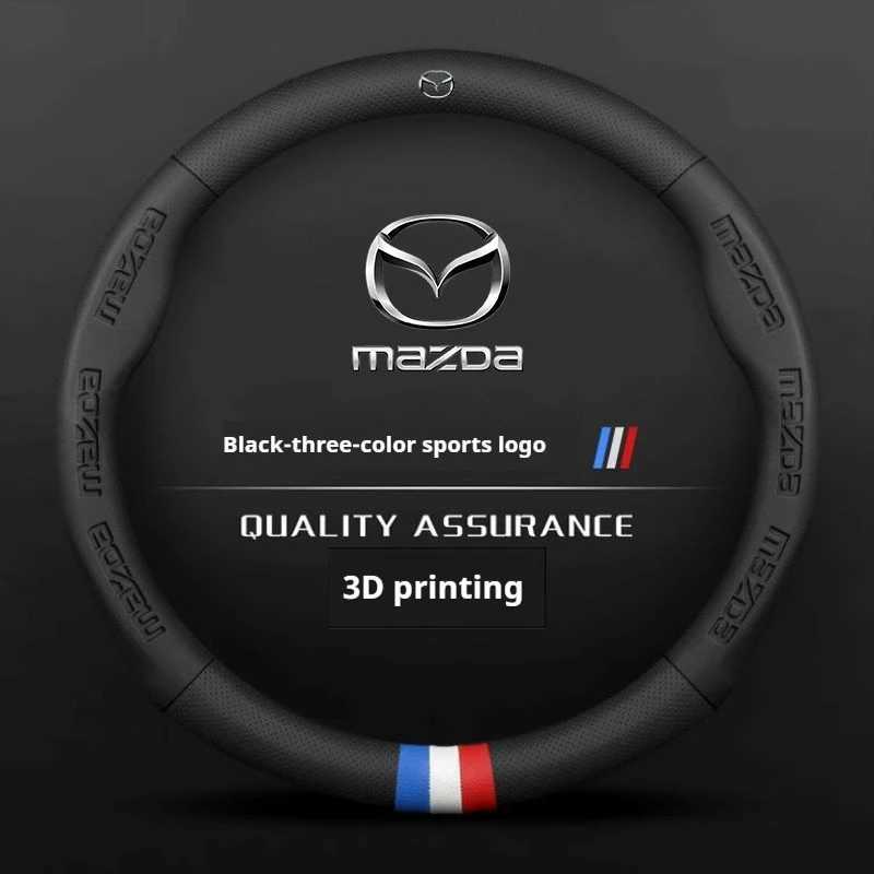 Leathe Car Steering Wheel Cover For Mazda 3 5 6 SKYACTIV Axela Atenza CX30 CX5 CX8 CX9 MX5 RX8 RX7 BT50 Accessories R250603