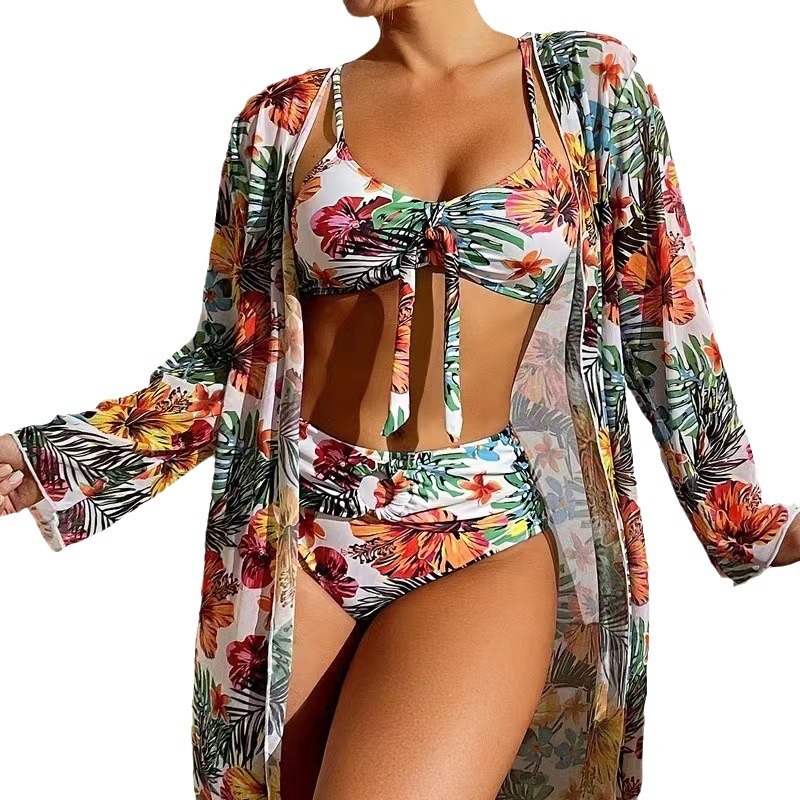 Outdoor Summer Beach Sexy Women Free Shipping 2025 New Designer Shoes Swimsuit Women's Three Piece Split Plus Size Set Sexy High Waisted Bikini 2