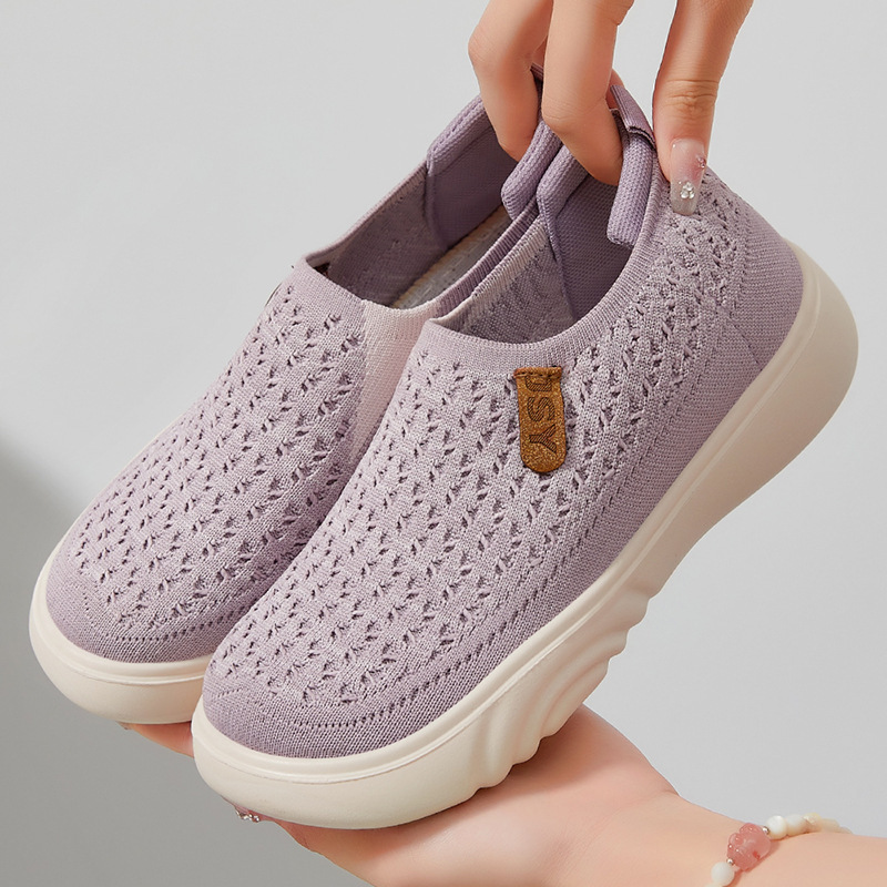Casual Shoes Versatile Summer New Flyknit Odor Free Casual Soft Sole Sneakers Mesh Breathable Women S Shoes Ddmysaturn