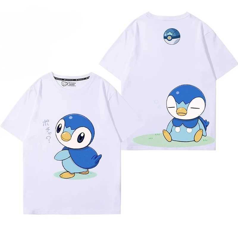 Kids Summer Clothing 100% Cotton T-Shirt Piplup Creative Graphic T-Shirt Outdoor Casual Comfortable Parent-Child Clothing T250603