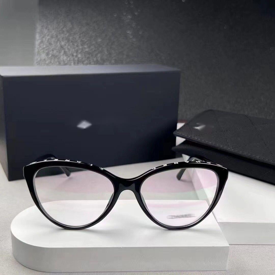 Designer Cc Sunglasses Woman Luxury 3393 No-Makeup Glasses Black Frame Myopia Customizable Prescription Blue Light