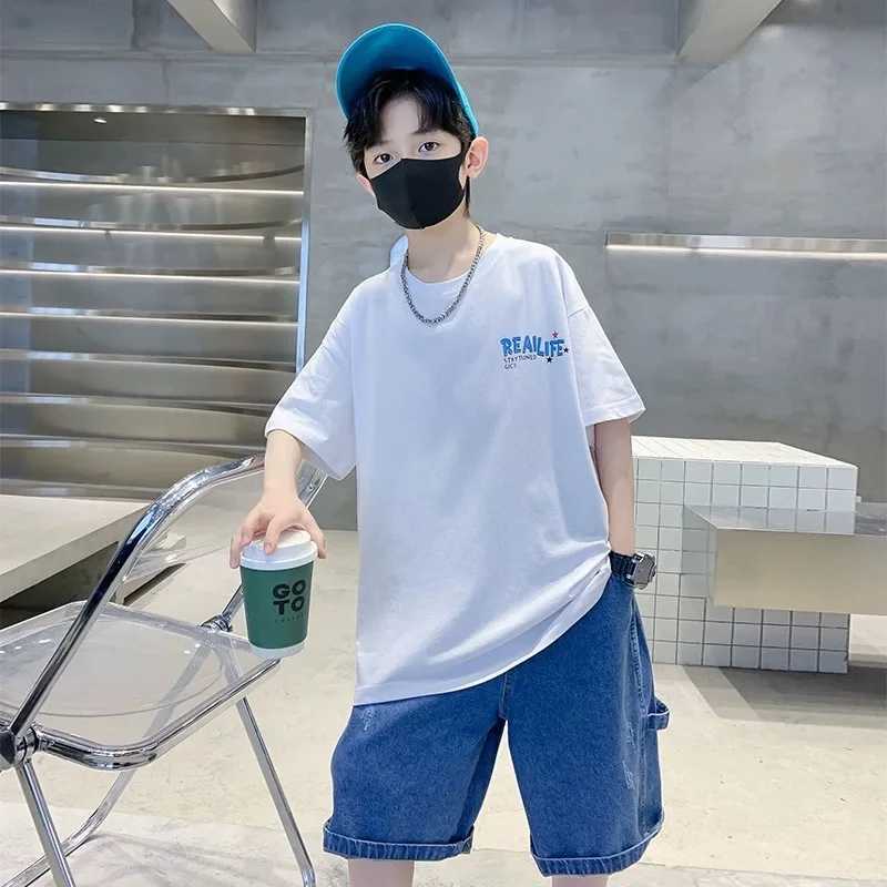 Summer Kids Clothes Streetwear Fashion English Skateboard Print T Shirt 100% Cotton Tops Tees Children Short Sleeve Boys Clothes T250603