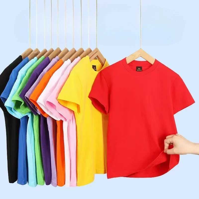 New Candy Color 100% Cotton T-Shirts Kids Plain T Shirt Tops for Boys Girls Baby Blank Clothes White Black Children Summer Tees T250603