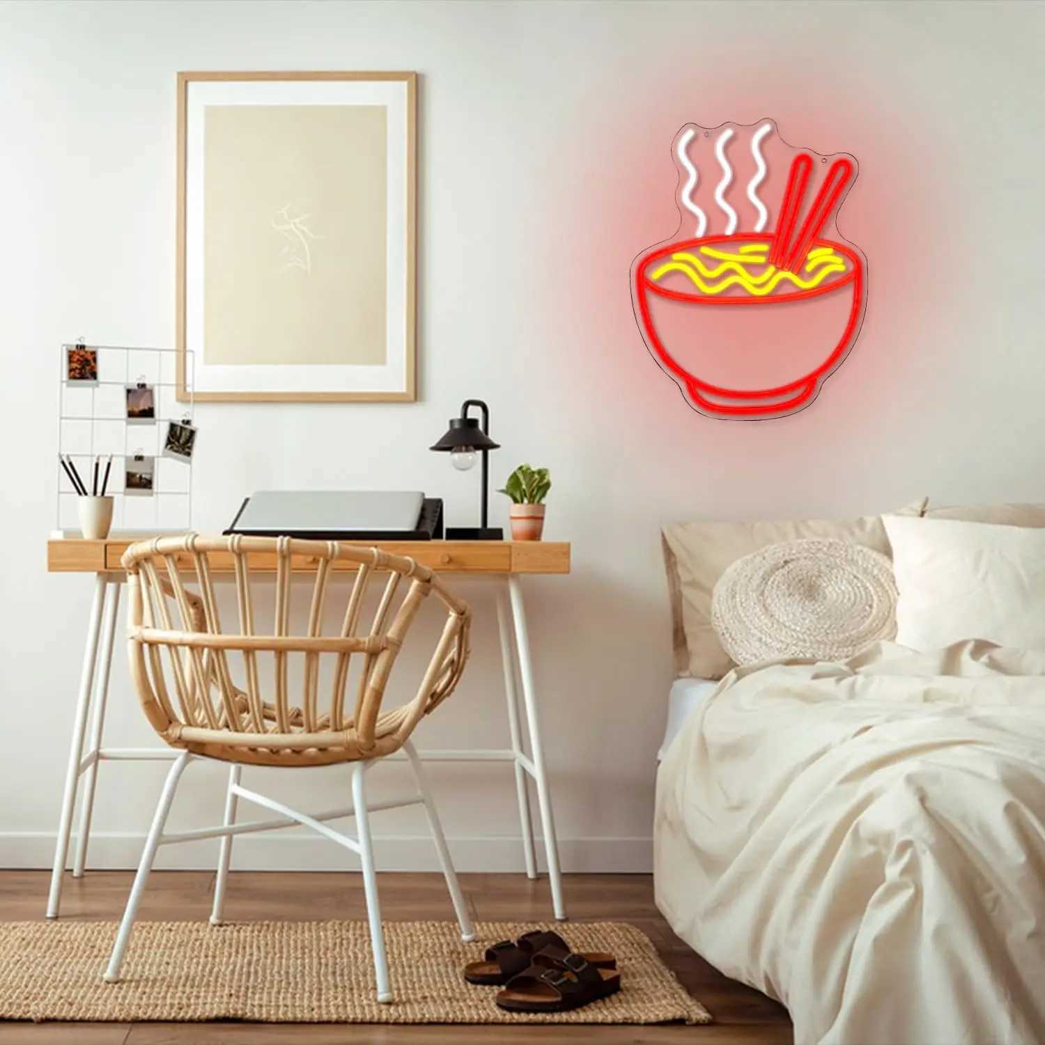 Ramen Neon Sign for Wall Decor Lucky Cat Noodles LED Lights Home Party Noodles Food Store Room Decoration Item Art LampXJ250602