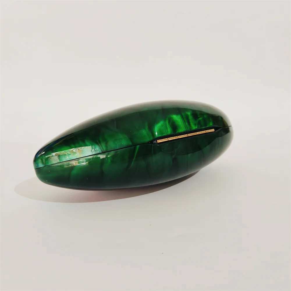 Mini Marble Green Pearl Acrylic Women Shell Box Clutches Gift Pro Small Evening Minaudiere Bags Wedding Bridal Handbags Party H260617