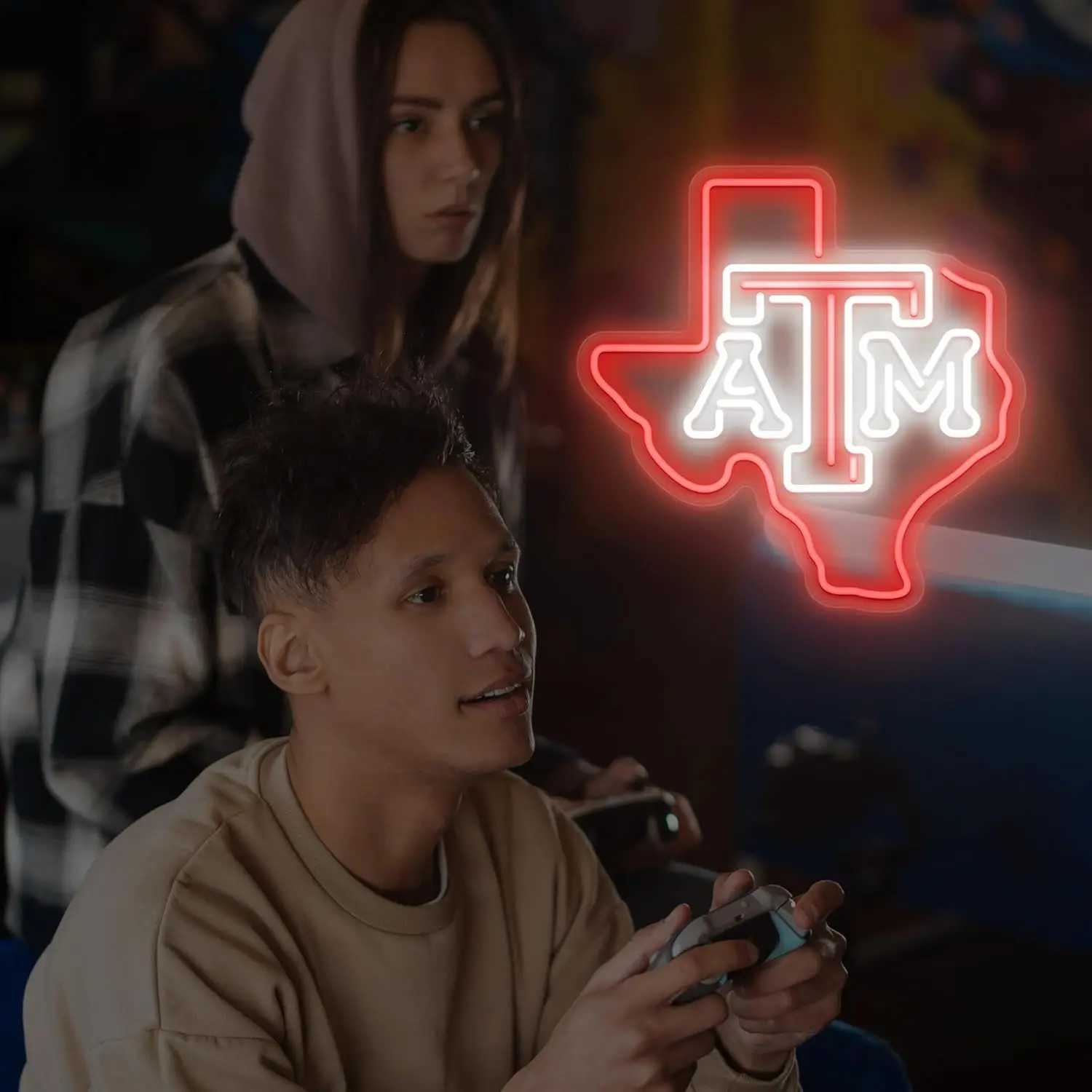 ATM Leaf Neon Sign USB Powered Dimmable LED Neon Light for Dorm Bedroom Man Cave Living Room Bar Shop Store Wall Decor XJ250602