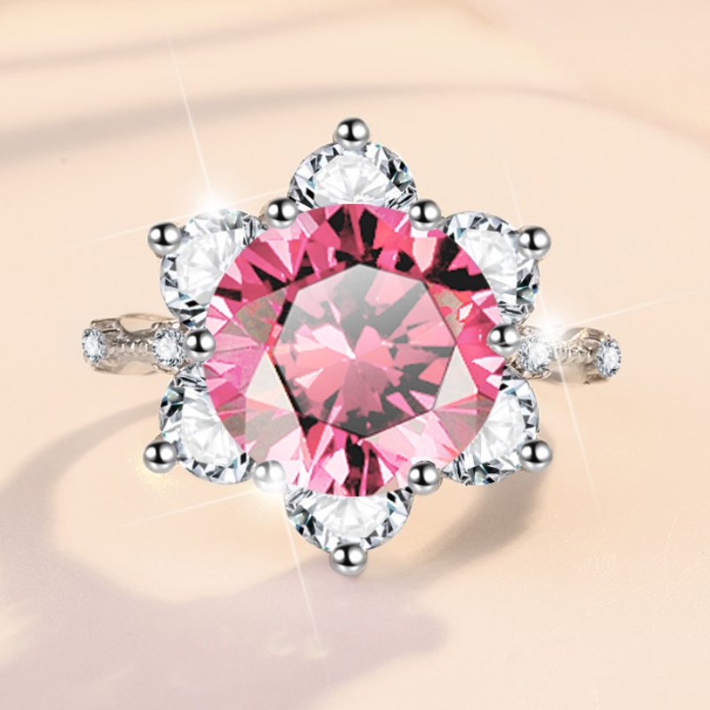 5CT D color VVS1 Moissanite crown star girl ring S925 sterling silver ultra-shiny classic fashionable personalized colorful proposal birthday annivers