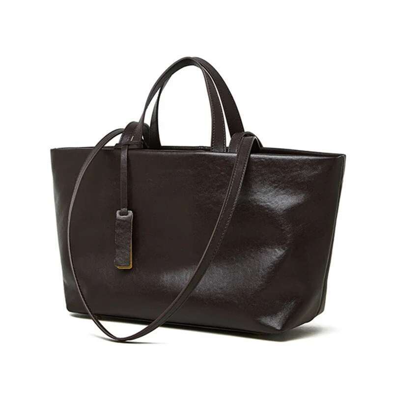 Fashion Trend Cowhide Designer Large Capacity Commuter Women's Handbag