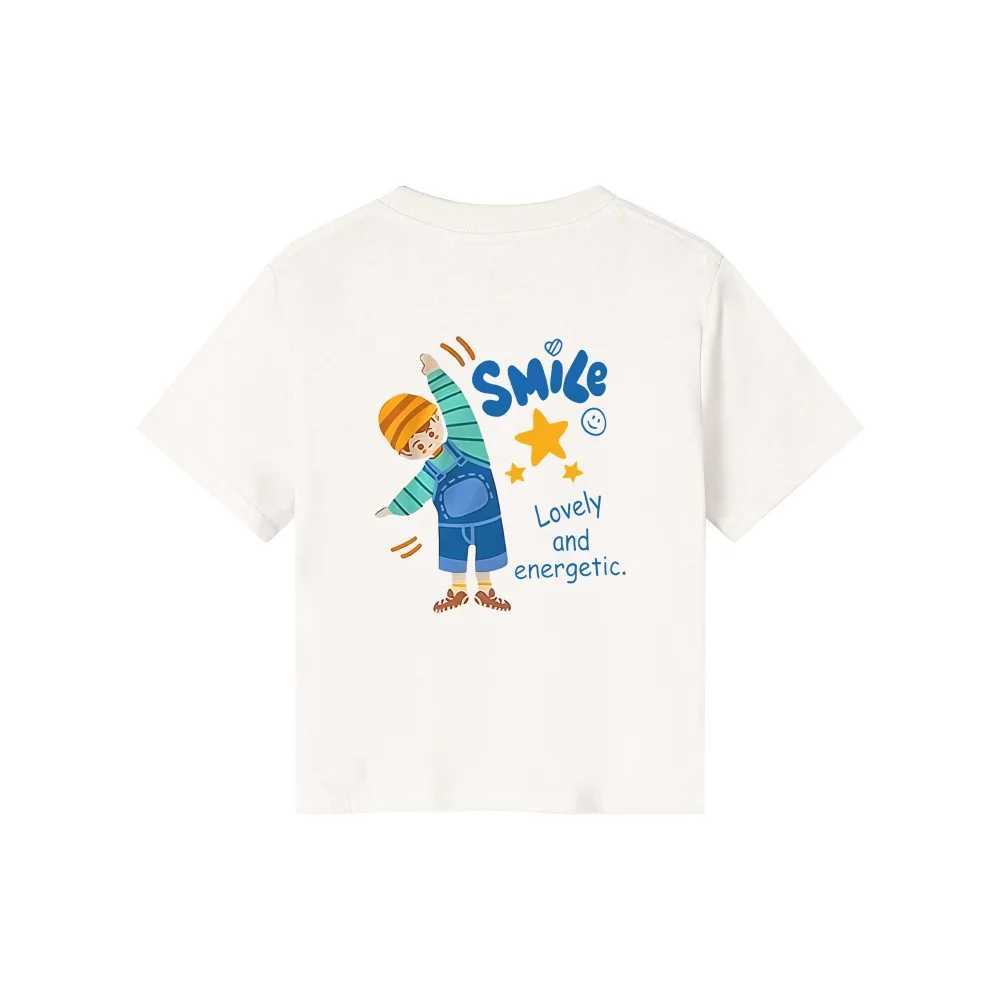Printed childrens short-sleeved T-shirt for boys and girls pure cotton in summer casual versatile fresh cute and fun T250603