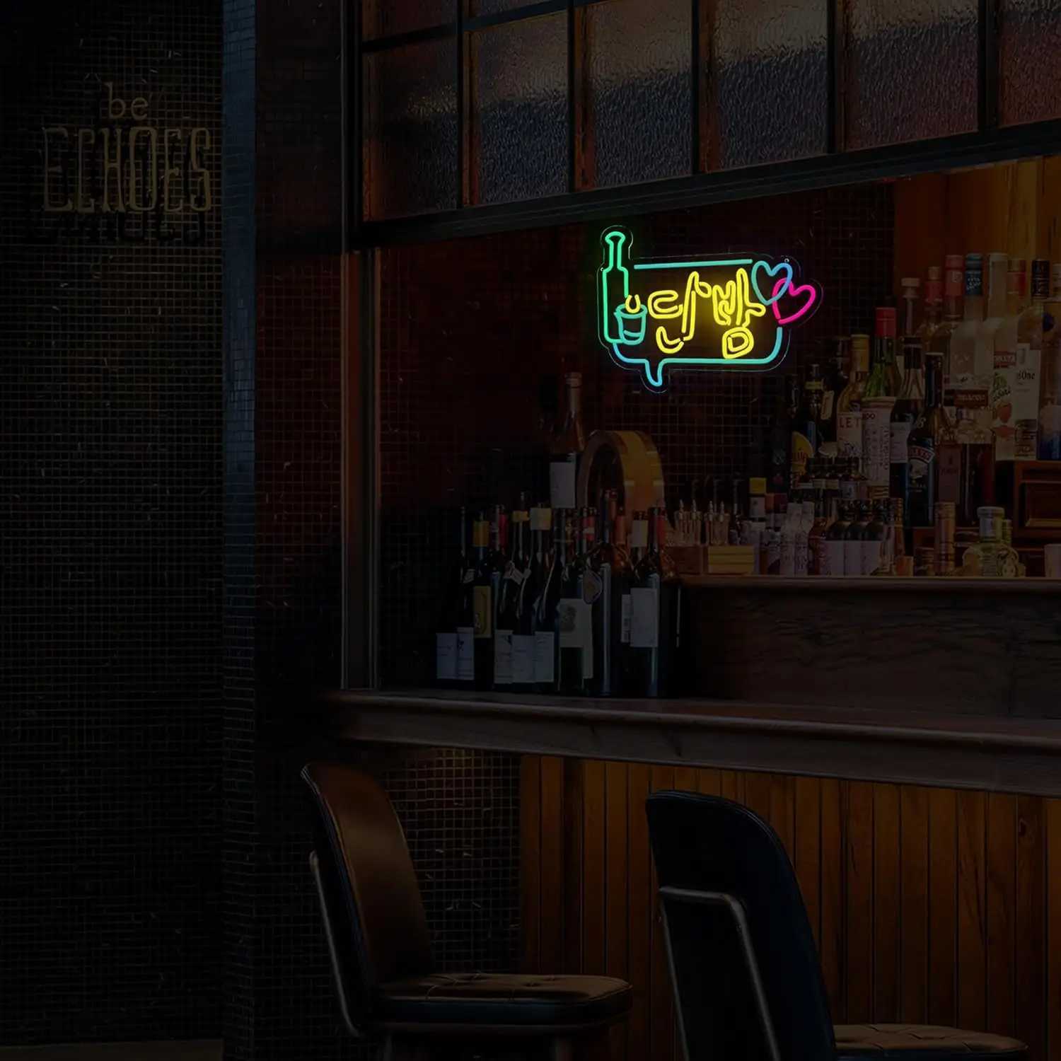 Korean Bar LED Neon Sign Dimmable USB Powered Neon Light Box for Bar Restaurant Game Room Man Cave Bedroom Garage Decoration XJ250602