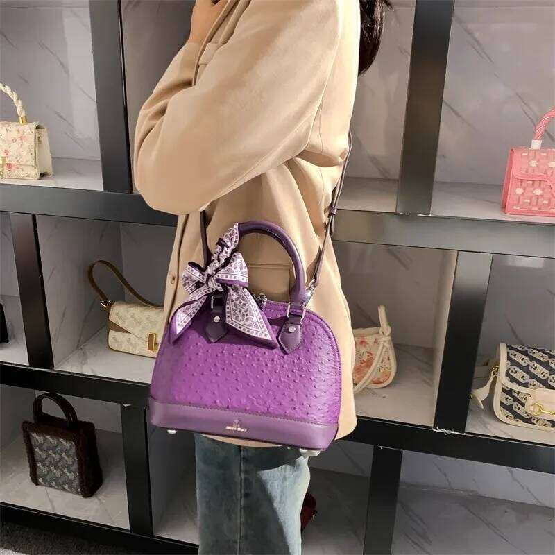 Purple Color Fashion Dots Shell High Quality Women Handbag Textured Shoulder Messenger Lady Purse Female Casual Bag