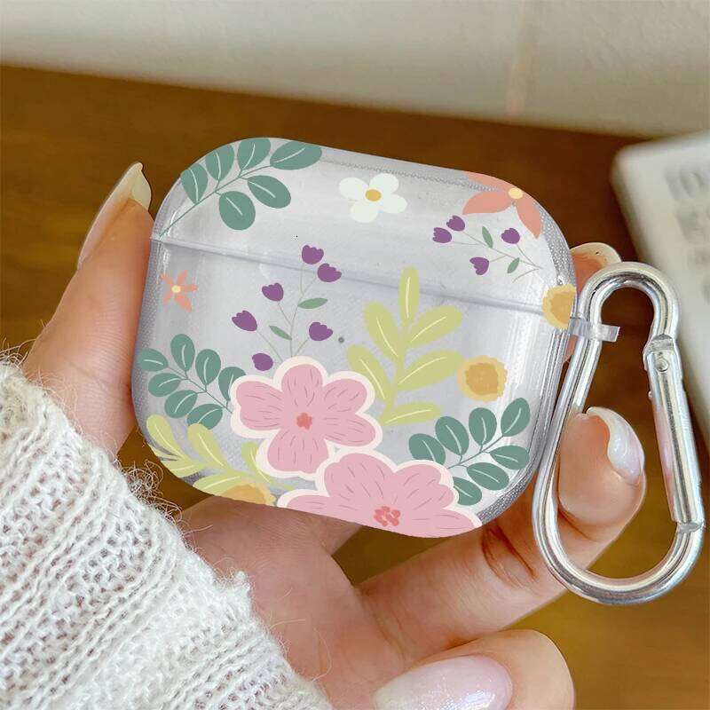 Wireless Bluetooth Case for 1/2 3 4 Pro and Pro2 TPU Flower Pattern Earphone Cover