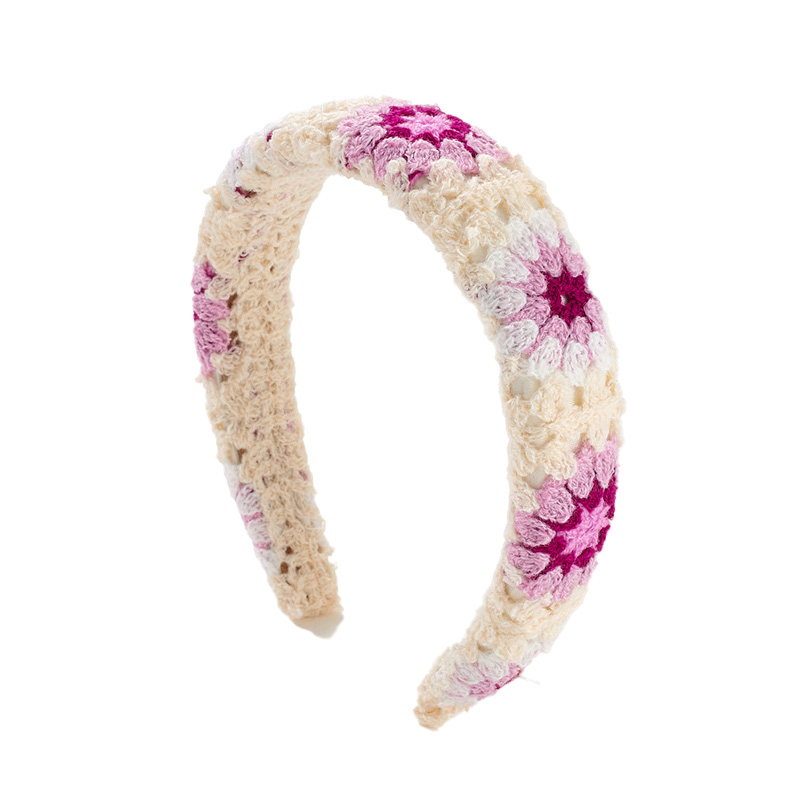 New holiday style knitted hair bands flowers hollow women's headband rustic style hair accessories