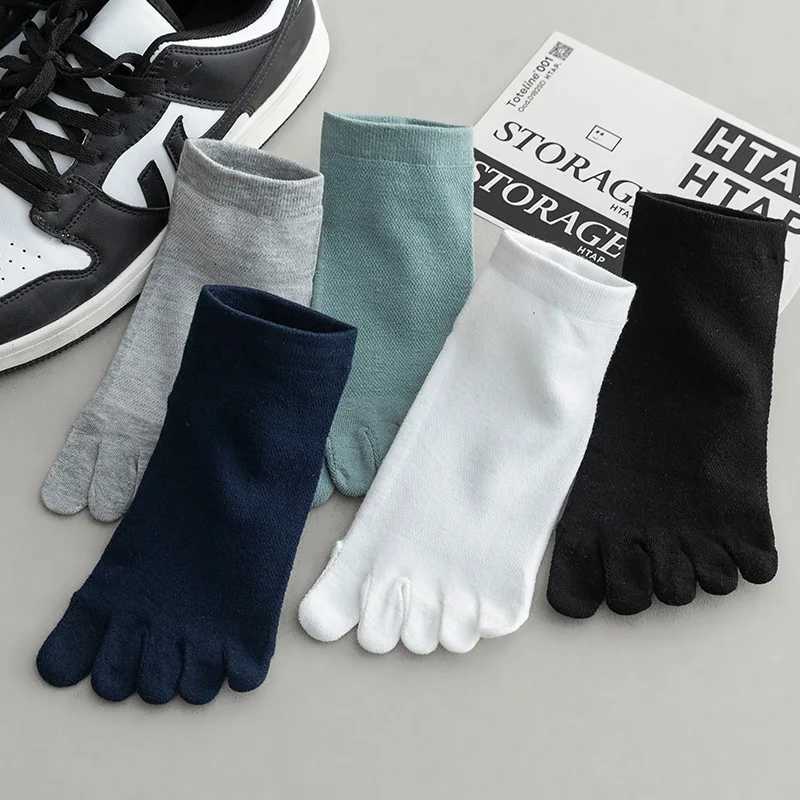 5 Pairs Men Summer Mesh Socks Five Finger Sock Low Cut Toe Socks with Separate Fingers Cotton Sports Socks W250603