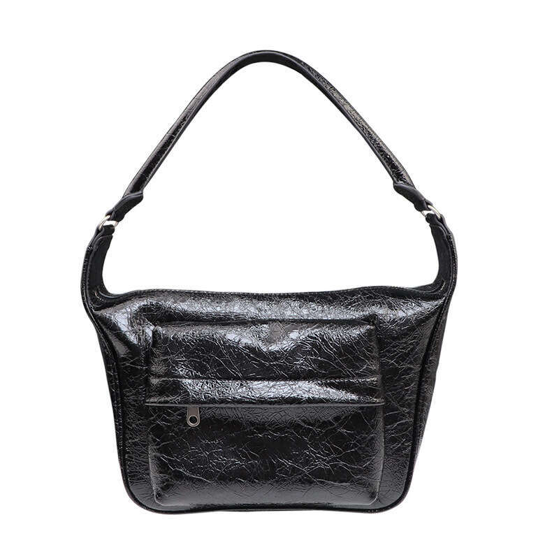 OEMRaver Motorcycle Shoulder Burst Pattern Oil Wax Dumpling Genuine Leather Handbag Underarm Bag
