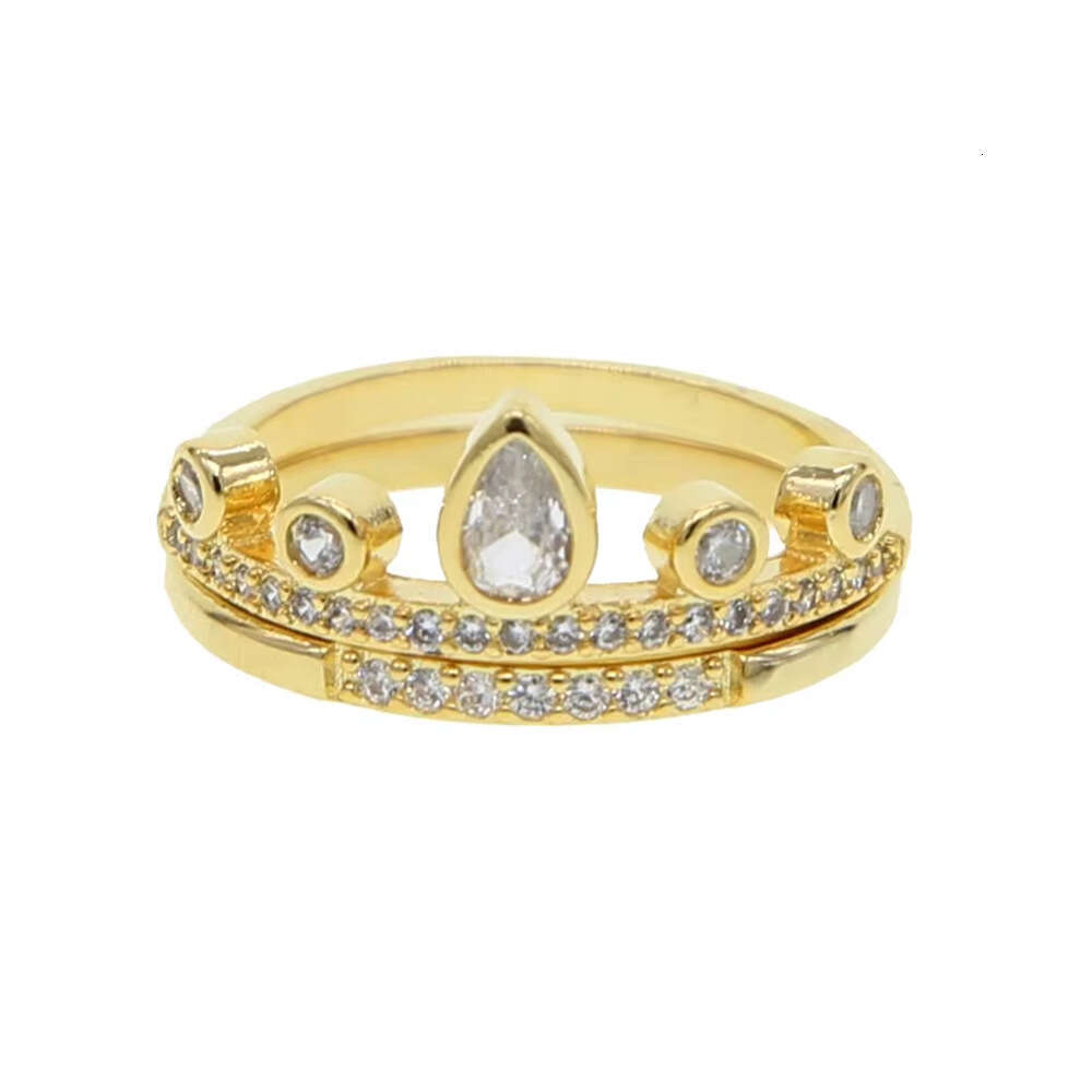 New Creative Zircon Stacking Four-Ring Set Fashionable Diamond-Studded Ring for Women Internet Celebrity Accessory