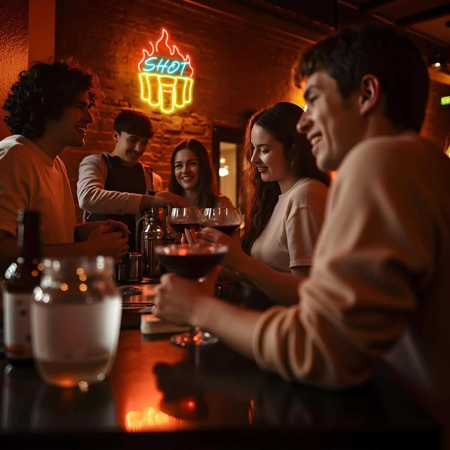 Shot Neon Sign for Wall Decor USB Dimmable LED Neon Lights for Home Bar Pub Club Bistro Man Cave Restaurant Party Decor Gift XJ250602