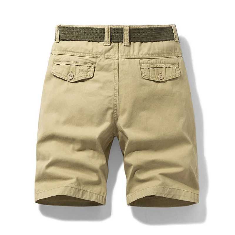 Summer Thin Multi Pocket Pure Cotton Workwear Shorts Mens Oversized Loose Straight Leg Five Point Casual Over Knee Beach Shorts T250603