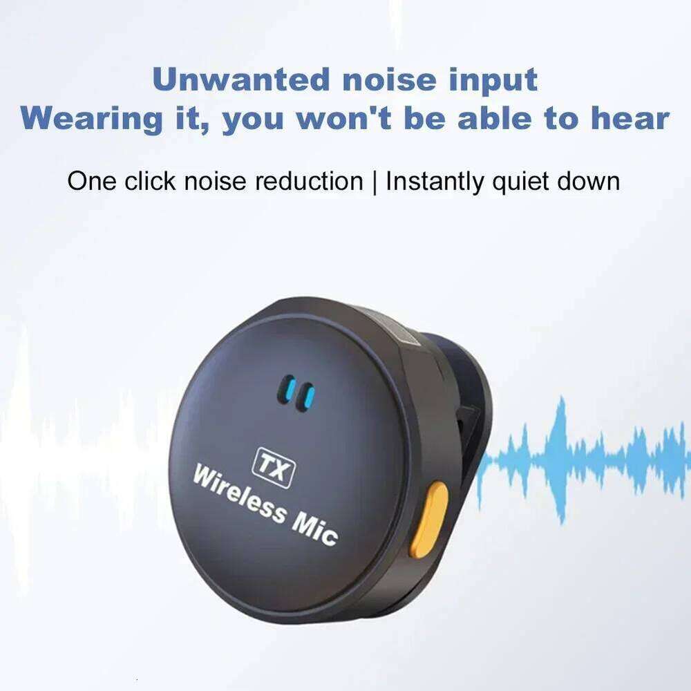 Wireless Microphone Magnetic Button Collar 164ft Range Lapel 40H Battery Lavalier Mic with Charging Case for Video Recording