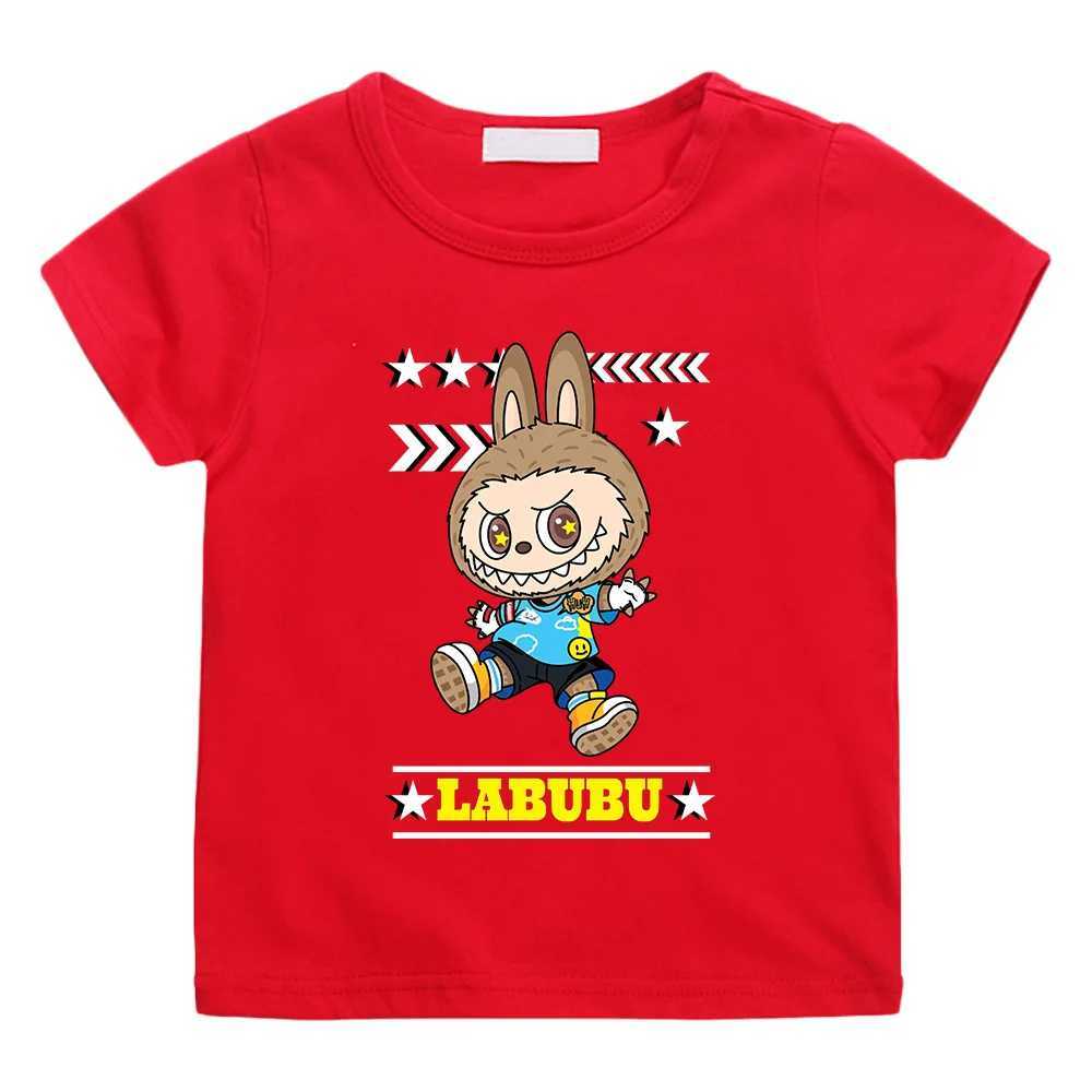 Labubu Plush Toy T-shirt 100% Cotton Cute Boys/Girls Casual Cartoon Tee-shirt Children Kids T-shirt Camisetas Casual Kawaii TeesTop T250603