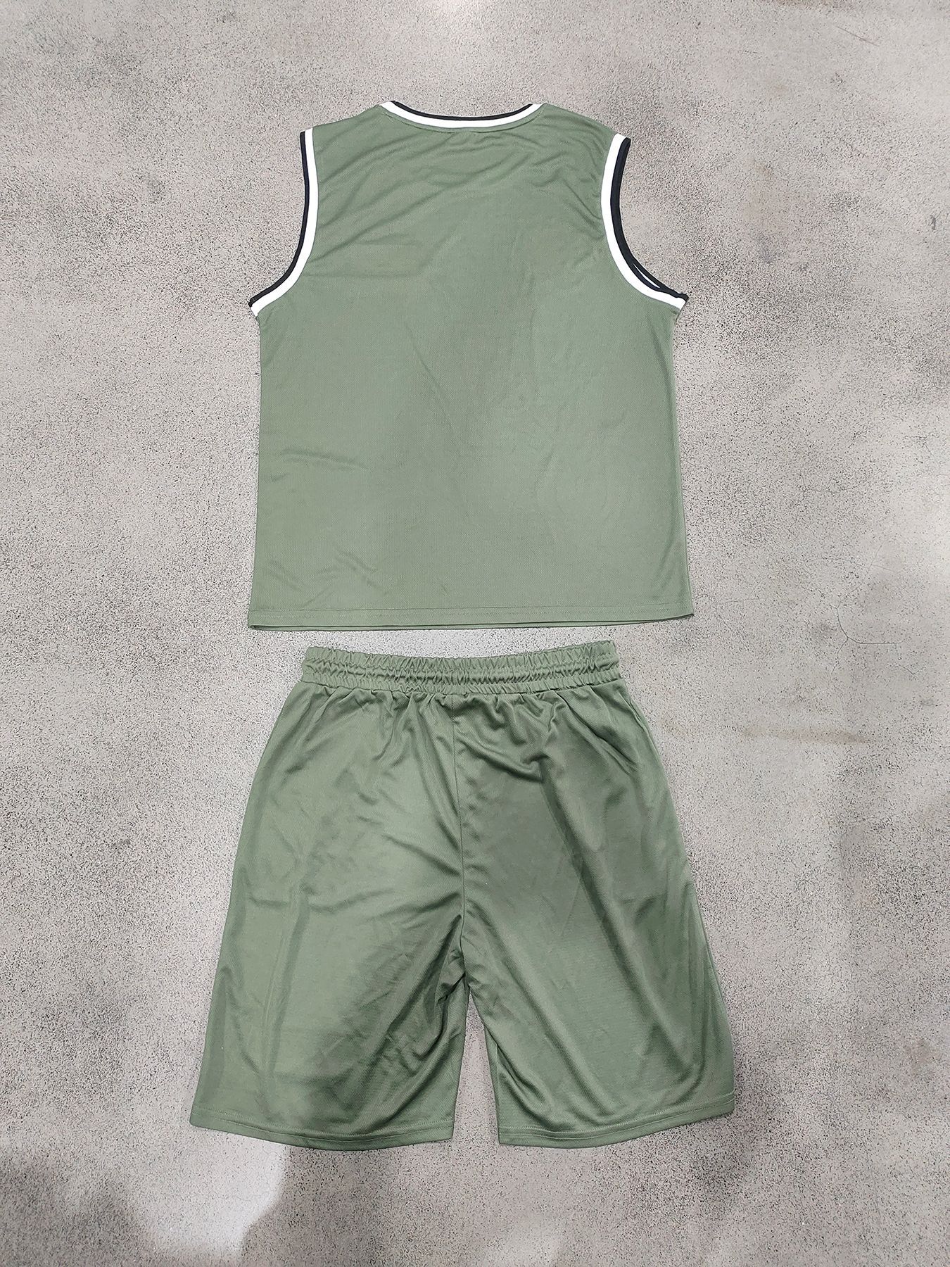mens tracksuit 2025 new mens casual sports basketball suit trendy sleeveless top