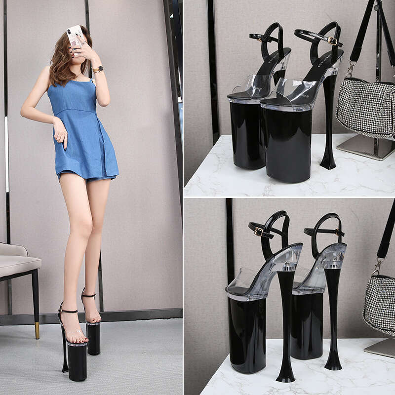 Super High Heels Hentian Sexy Nightclub Waterproof Strip Super High Heels 26Cm Car Model Sandals For Short Women Catwalk Pole Dance Platform High Heel