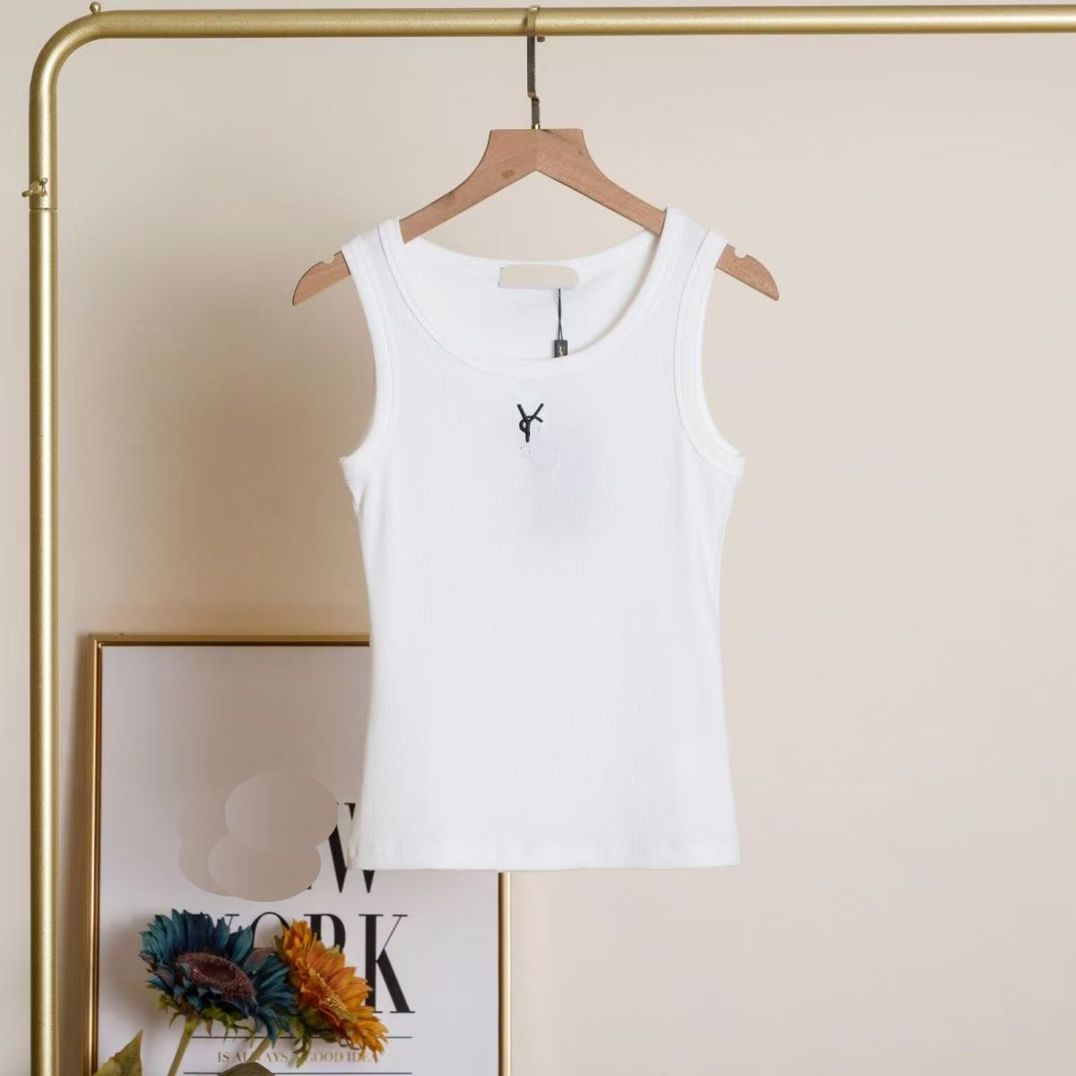 New embroidered thread camisole bottoming Joker sleeveless slim and simple outer coat in summer