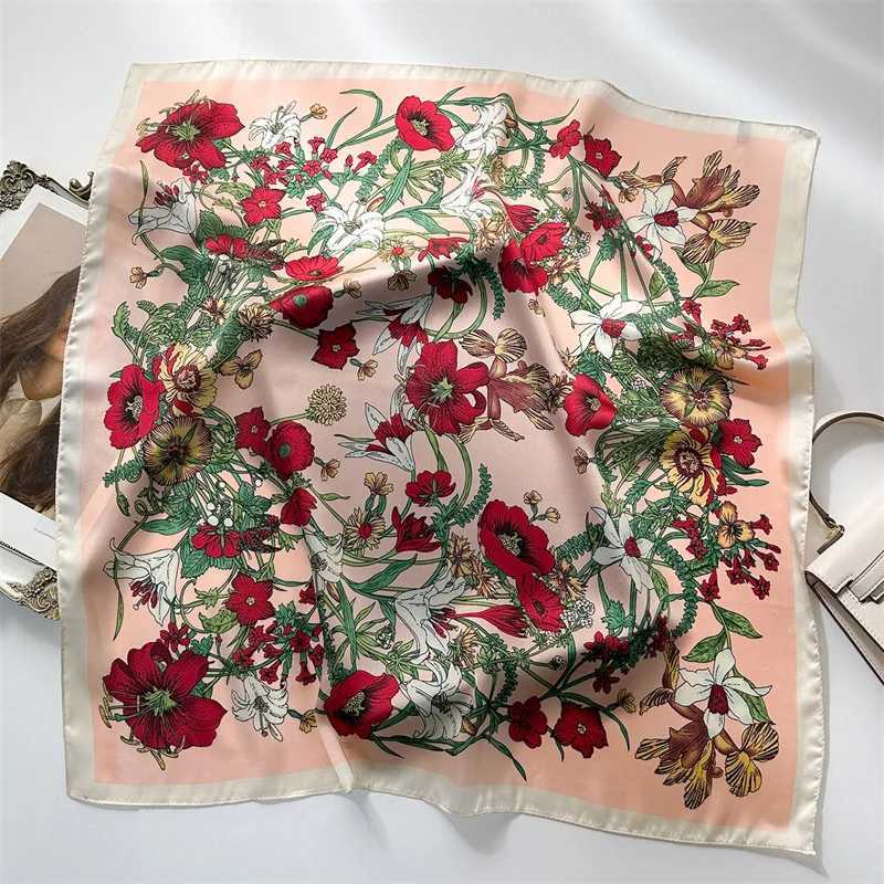 Fashion 70*70cm Silk Scarf Women Square Scarves Shawls Female Print Bandana Luxury Brand Hairband Headband Neckerchief Foulard W250602