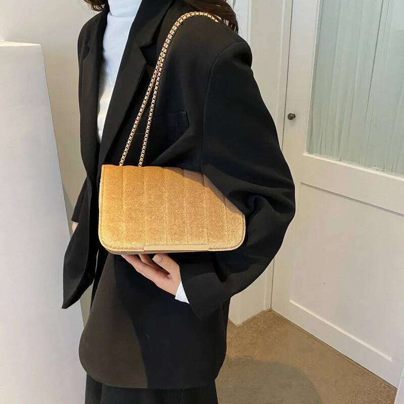 Neon Red Flap Square Velor Leather Fashionable Dating Gift Shoulder & Crossbody Bag With Chain Strap For Women