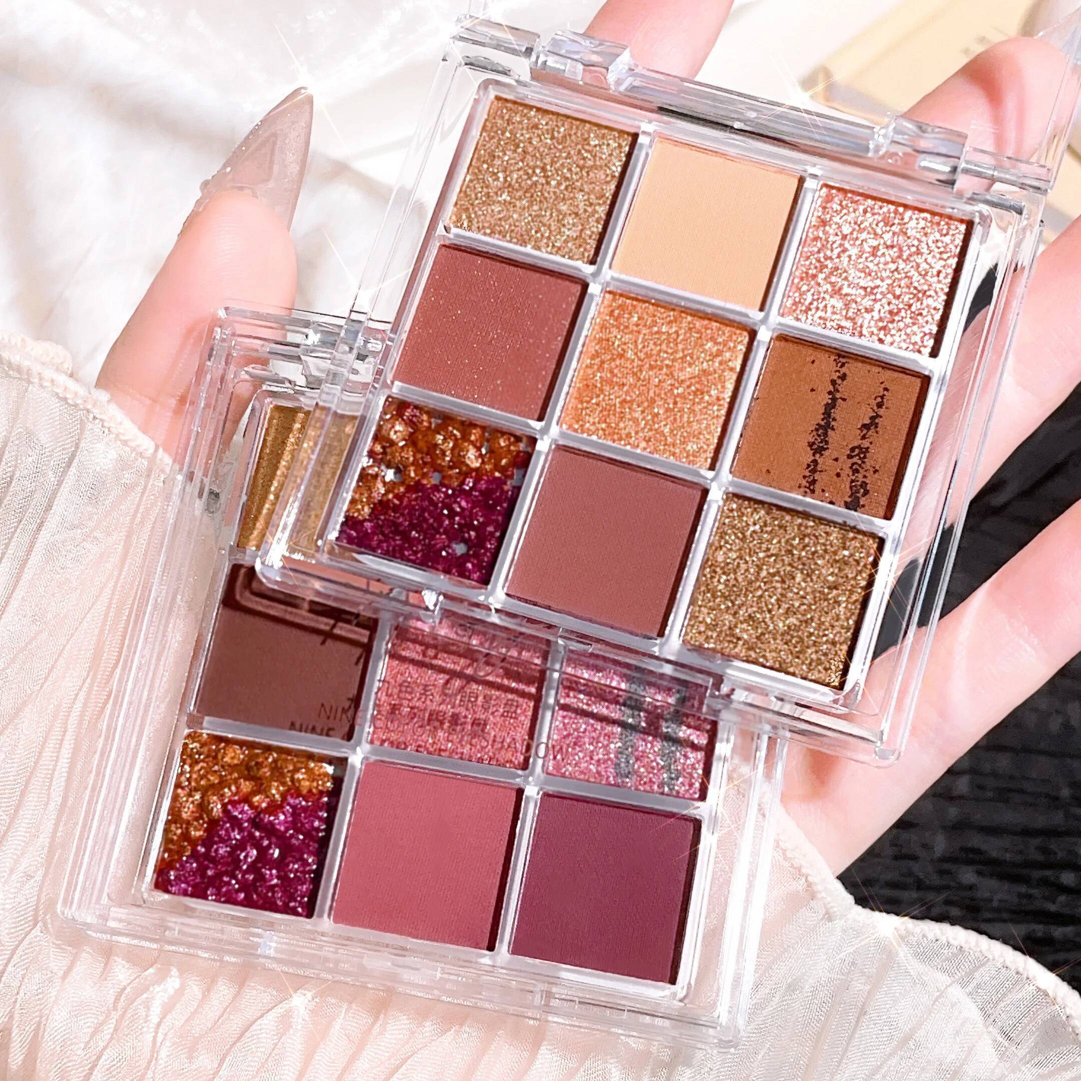 Crispy Rice Korean 9 color tray Matte Pearl waterproof long-lasting pink brown eyeshadow students