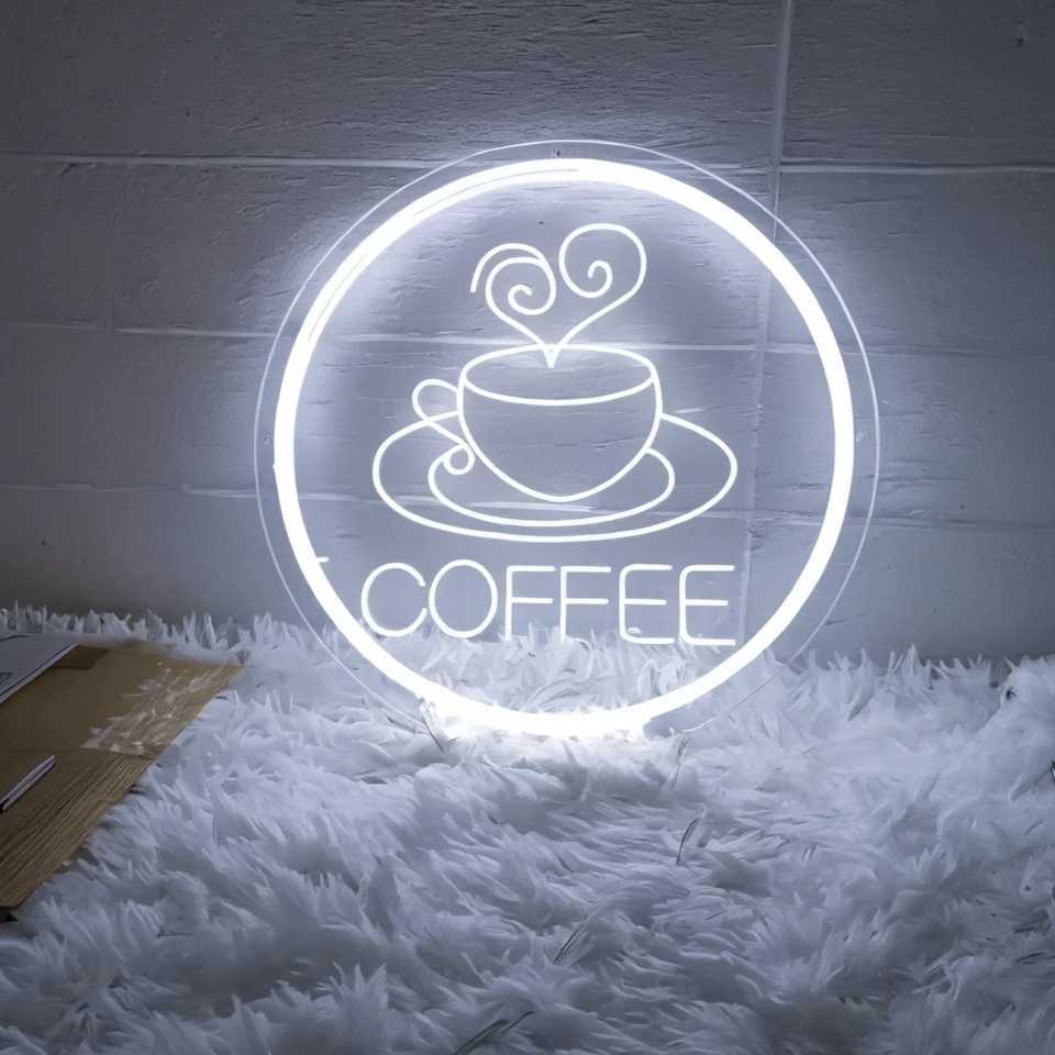 Coffee neon sign LED Neon Sign for Cafe Cafeteria Restaurant luminous business signs Home Kitchen wall decorations lights XJ250602
