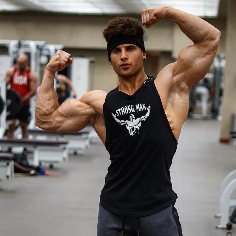 Sleeveless Sweatshirt Fitness Clothing Vests Muscular Man Singlet Men Gym Shirt Mens Clothes Top for Stringer Vest Tops 250527