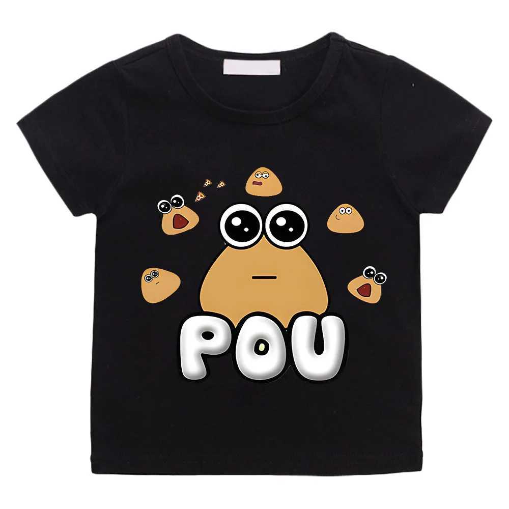 POU Cute Print Anime T-shirts Kids Cartoon Manga Tshirt Kawaii Comic 100% Cotton Short Sleeve Boys/Girl T Shirt Teens T-shirts T250603
