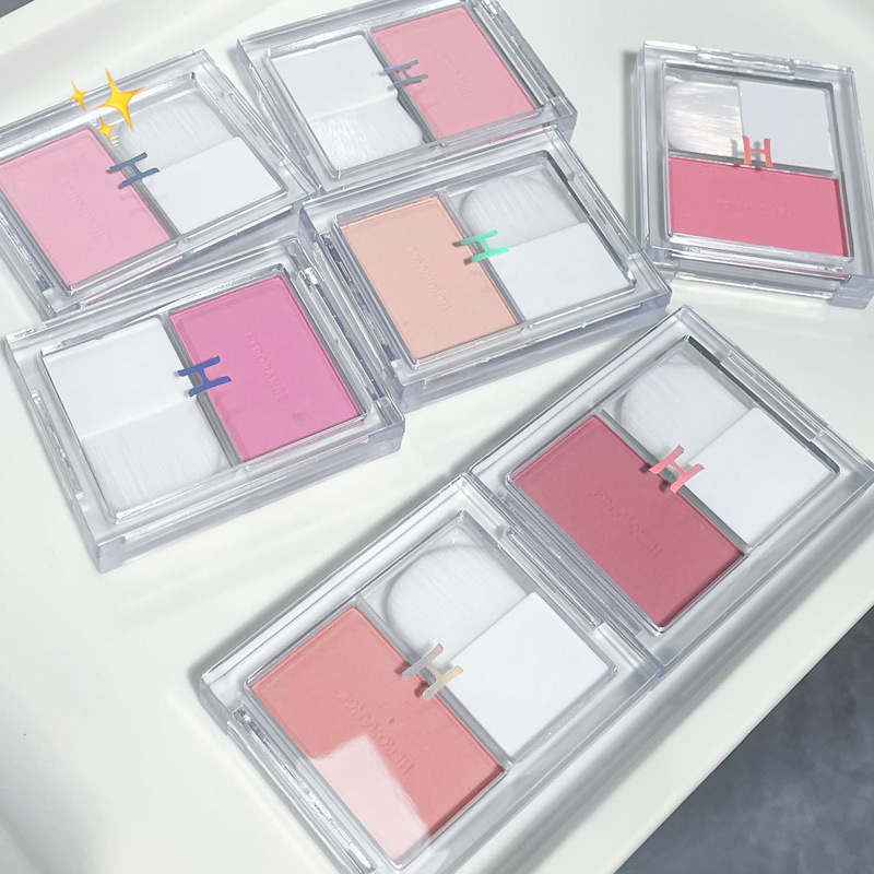 Single-color Blush Palette Pure Desire Natural Whitening Girl's Makeup Is Not Easy To Fly Powder Rouge With Brush