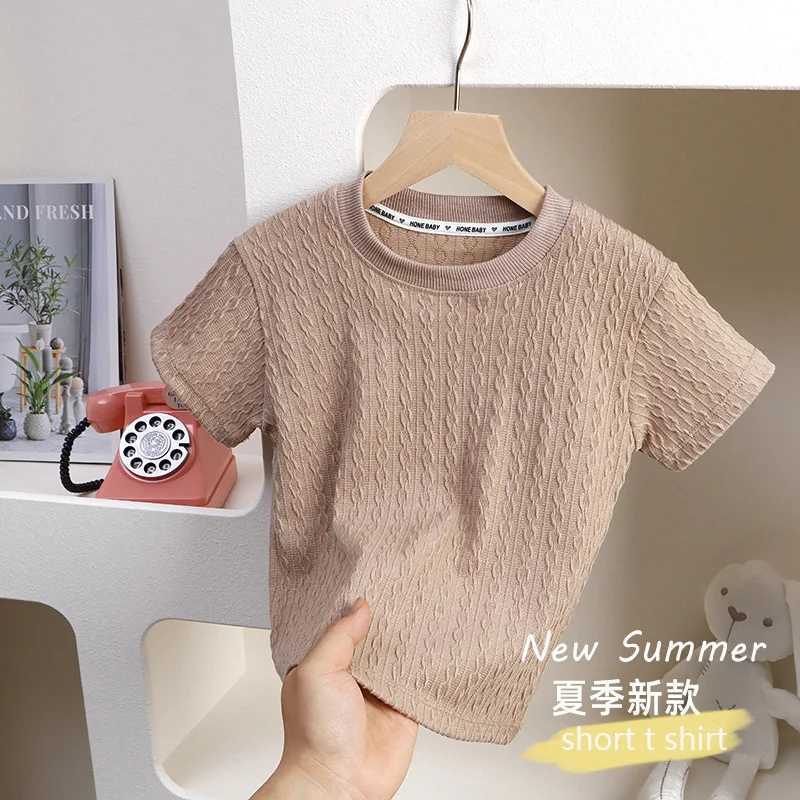 2-6Year Children Girls T-shirt Cotton Summer Solid Fashion Hollow Out Short Sleeve Baby Girls Tees Kids Casual Clothing T250603