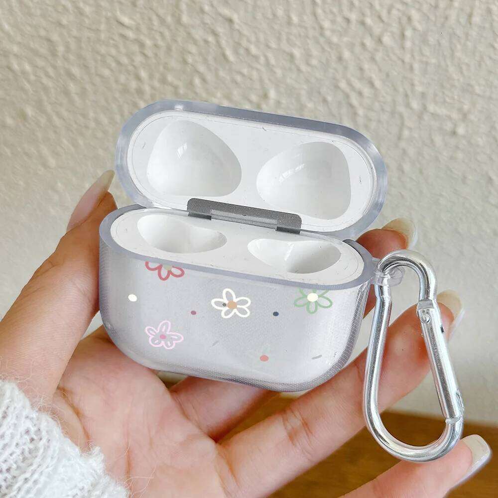 Adorable Transparent Pink Floral Flower 4 3 1 Soft TPU Case For Pro/Pro 2 Earphone Protective Cover