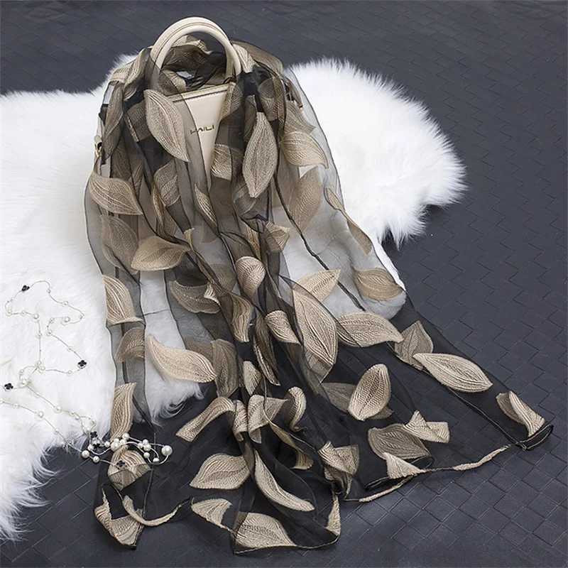 Spring and Summer of the New-style Organza lace Splicing Scarf Female cut silk Scarf Cashew Flower Pattern scarf W250602