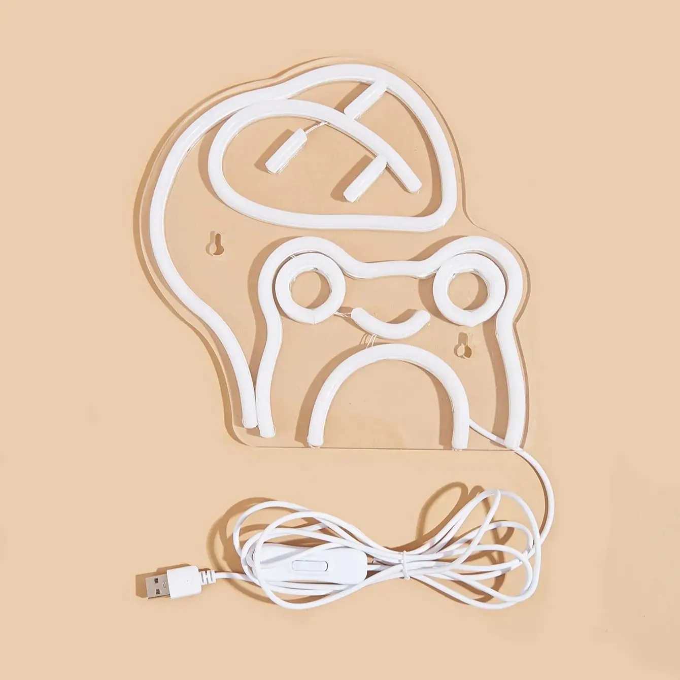 Chi-Buy 1PC Cute Frog Shape LED Neon Sign USB Powered Wall Decoration Neon Light Signs Suitable For Party Wedding XJ250602