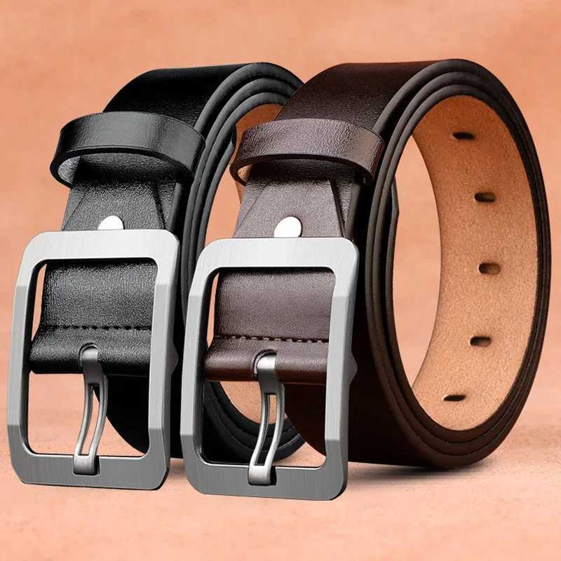 Mens Belt Leather Luxury High Quality Male Pin Buckle Famous Brand Design Belts Waist Strap for Jeans Cinturones Para Hombre XJ250602