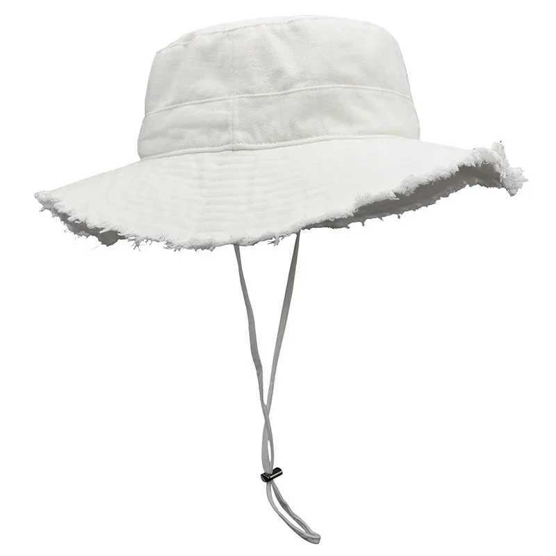 Star Fashion Bucket Hat Leisure Protection Sun UPF50+ Beach Hat Cap Washed Edging Mens Panama Hat Sunscreen Cap 2025 W250602
