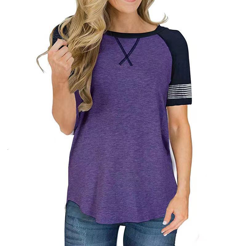 women's wear Women's New Patchwork Gradient Short Sleeve Ladies Casual T-Shirt