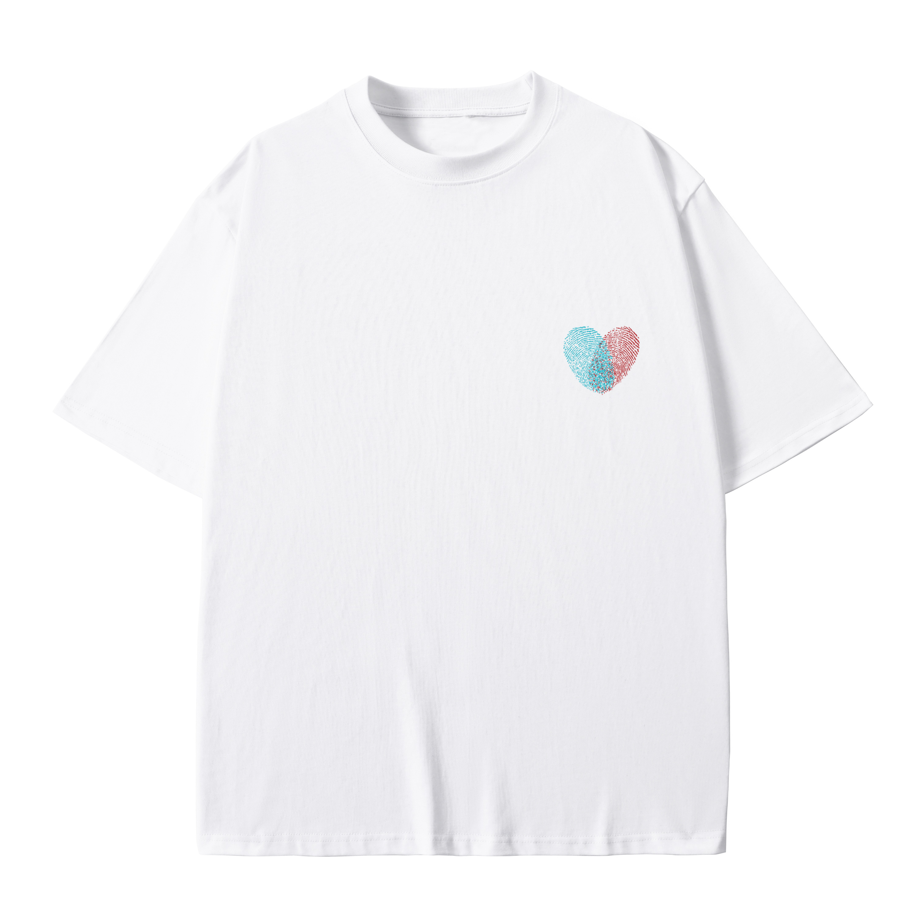 T-shirt men's top designer cotton T-shirt Love fingerprint logo short sleeved clothing high-quality fashionable T-shirt BROADTRUE