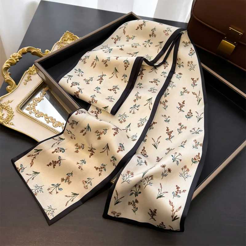 Hot Sales Spring New Light Thin Soft Silk Scarf Ladies Trendy Fashion All-Matching Scarf Student Fresh Neck Warmer Flowers Scarf W250602