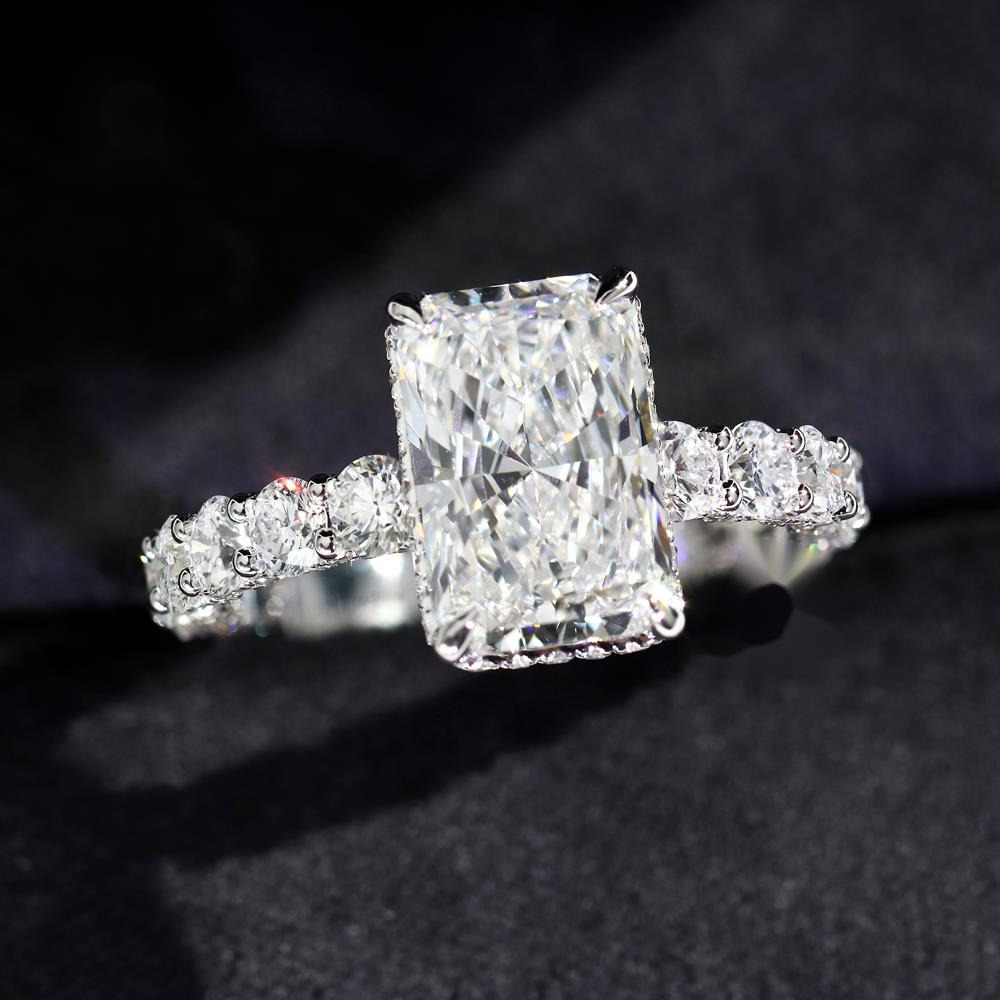 Custom 14K 18K Gold 2CT 3CT 5CT Radiant Cut D VS1 VVS1 IGI Certified Lab Grown Diamond Engagement Wedding Ring for Women