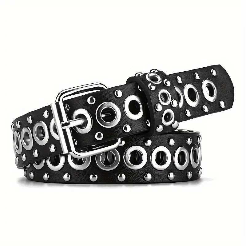1/2pcs Womens Belt Fashionable Rivet Belt Personalized Needle Buckle Belt Street Trend Punk HipHop Style Y2K Belt Neutral Belts XJ250602