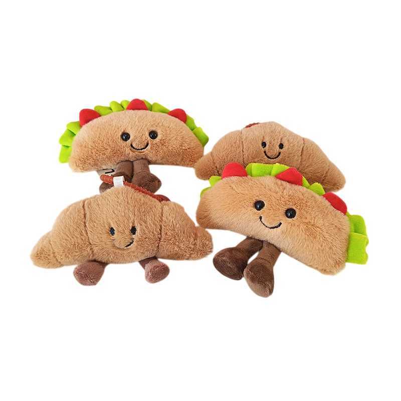 1Pc New Funny Bread Plush Pendant Toy Creative Croissants Roll Taco Cake Plush Doll Keychain Decoration Backpack Pendant Gift XJ250602