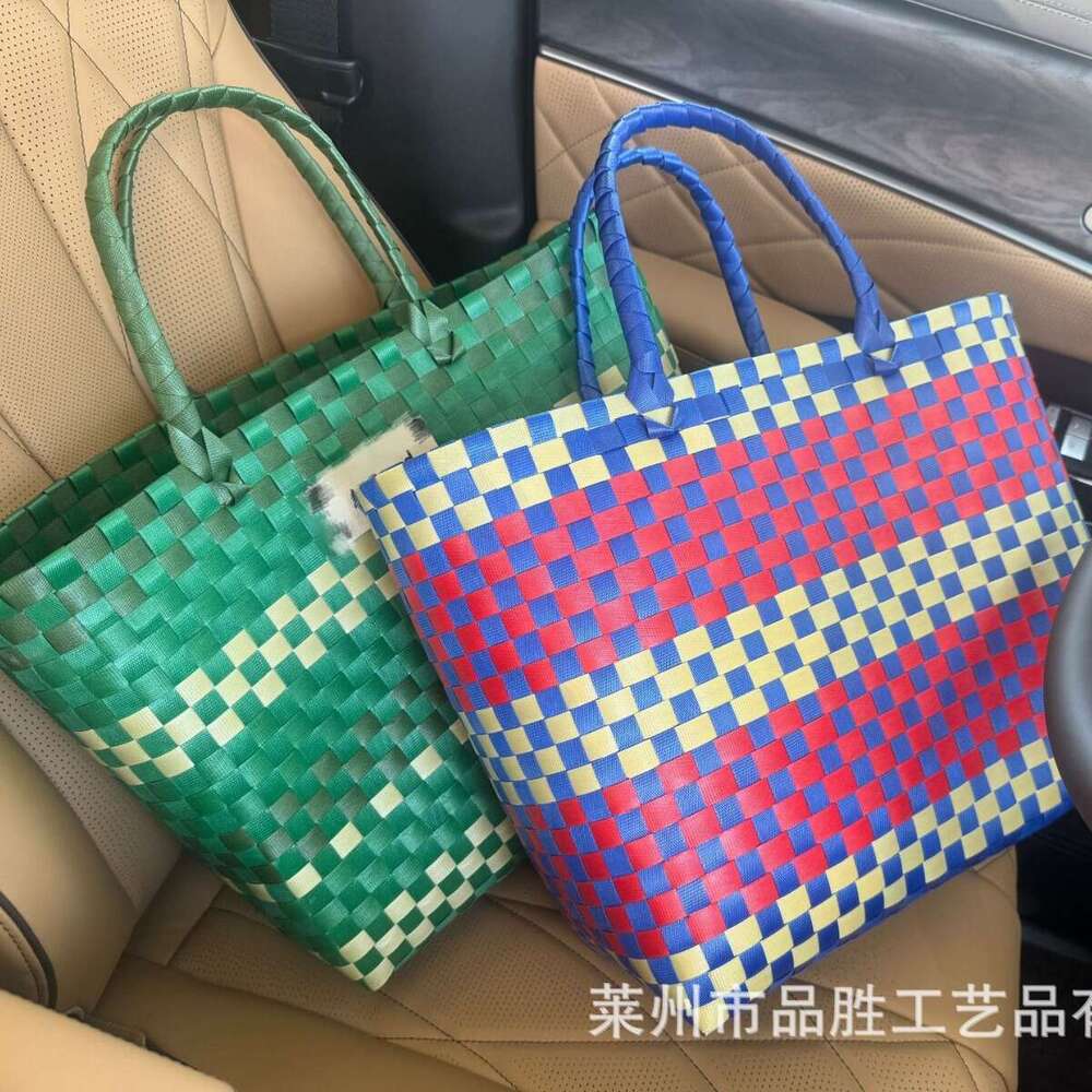 Large Capacity Handwoven Basket Open Shopping Daily Versatile Commuter Women's Shoulder Tote Bag
