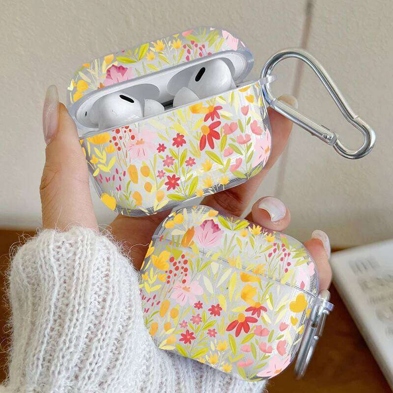 Wireless Bluetooth Case for 1/2 3 4 Pro and Pro2 TPU Flower Pattern Earphone Cover