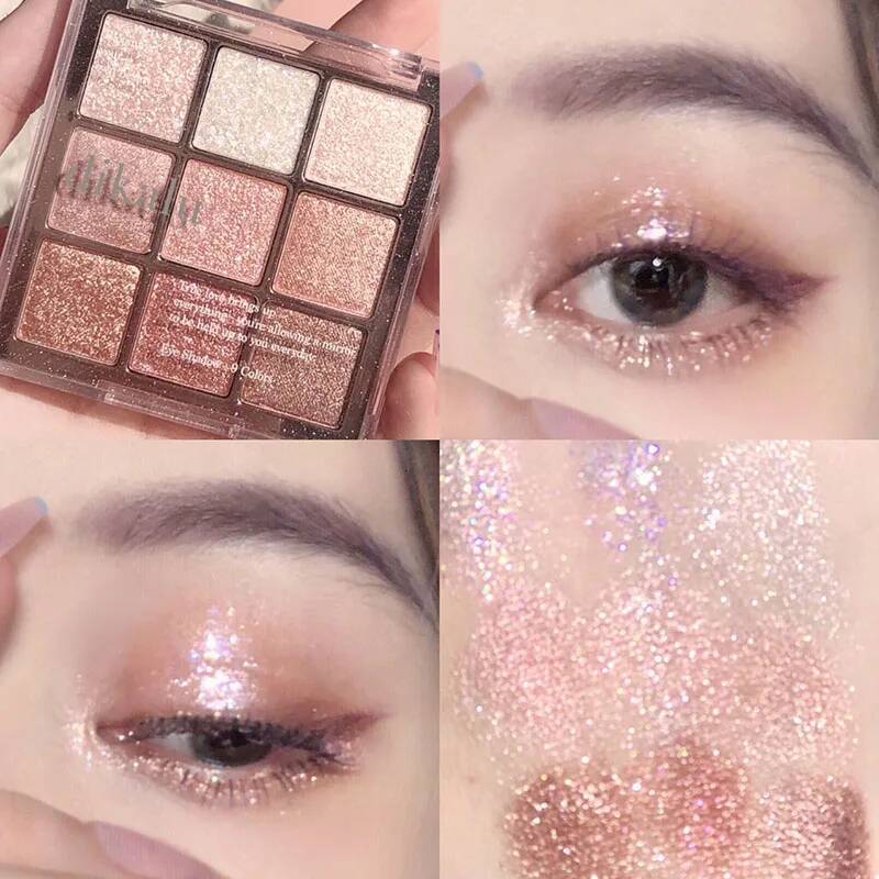 9-Color Eye Shadow Glitter Pearly Eyeshadow Nude Long Lasting Korean Charming Eyes Make Up Palette Cosmetics